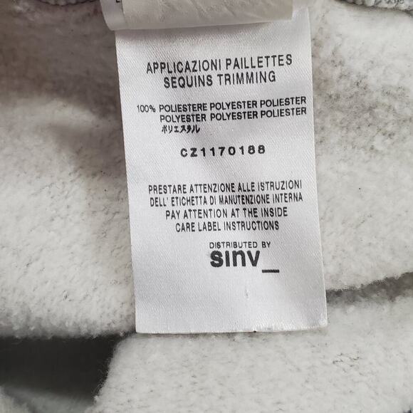 Moschino Vintage Y2K Grey Sweatshirt Dress Fleece Lined Logo Heart Sequin size 2 - Picture 12 of 12